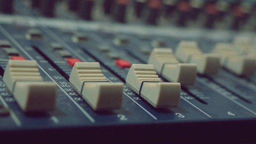 recording studio mixer sliders