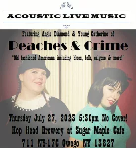 Angie Diamond and Young Catherine of Peaches and Crime (Acoustic) at Hop Head Brewery