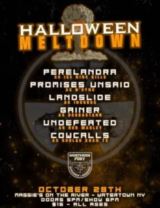 Halloween Meltdown (all ages) – Perelandra, Promises Unsaid, Landslide, Griner, Undefeated, Cowcalls